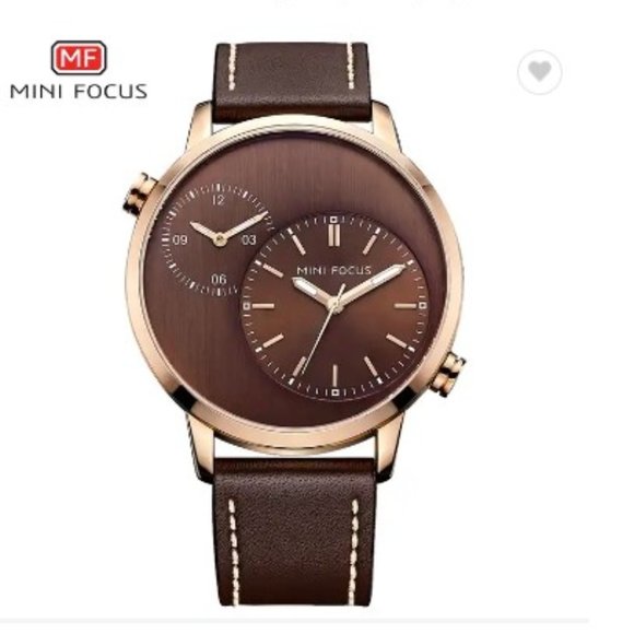 NWT MINI FOCUS Men's Watch Genuine Leather Quartz Movement - Picture 2 of 9